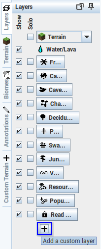 It is located at the bottom of the layer list.